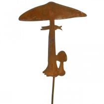 položky Rez deco houba zahradní kůl kovová podzimní dekorace 44cm
