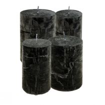 Černé svíčky Solid Pillar Svíčky Rustikální svíčky
