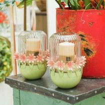 položky Miska na rostliny, jarní dekorace, kovová miska s květinovou dekorací, velikonoční košík