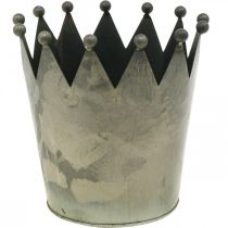 položky Deco korunka starožitný vzhled šedá kovová dekorace Ø17,5cm H17,5cm