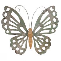 Wall Art Butterfly Deco Metal Wood Vintage 46×43cm