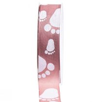 položky Dárková stuha ozdoba na nožičky miminko křestní stuha růžová 25mm 16m