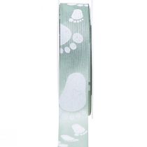 položky Dárková stuha dekorace na nožičky miminka křest zelená 25mm 16m