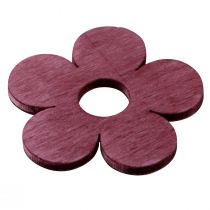 položky Bodová dekorace dřevěné květiny stolní dekorace růžová fialová bílá Ø4cm 72ks