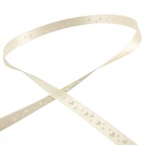 položky Dárková stuha krémová svatební stuha ozdobná stuha 15mm 20m