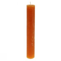 položky Kuželové svíčky tmavě oranžové jednobarevné Sunset 34x240mm 4ks