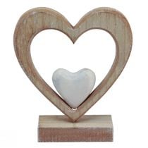 položky Dekorativní srdce dřevěná dekorace stojánek dekorace na stůl vintage V17,5cm
