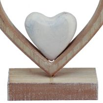 položky Dekorativní srdce dřevěná dekorace stojánek dekorace na stůl vintage V17,5cm