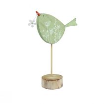 položky Dekorativní dekorace na stůl ptáček Velikonoční dřevěná dekorace mátová 18x13,5cm 4 kusy