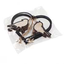 položky Závěsná dekorace srdce s ozdobou ptáčků na zavěšení 12 cm 4 kusy