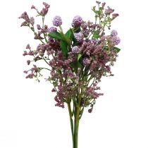 položky Umělá květinová kytice hedvábné květiny bobule větev fialová 51cm