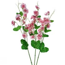 položky Umělé květiny růžová bílá vikev Vicia zahradní květiny 61cm 3ks