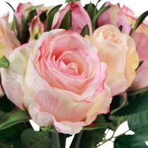 položky Umělé růže Růžová krémová Dekorace umělé růže 29cm 12ks