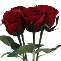 položky Umělé růže červené Umělé růže Hedvábné květy červené 50cm 4ks