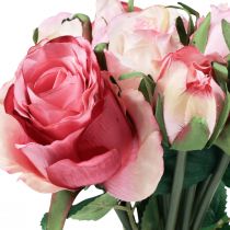 položky Umělé růže Růžové Umělé růže Dekorativní kytice 29cm 12ks