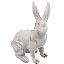 položky Sedící králík dekorativní králík umělý kámen bílohnědý 15,5x8,5x22cm
