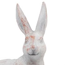 položky Sedící králík dekorativní králík umělý kámen bílohnědý 15,5x8,5x22cm