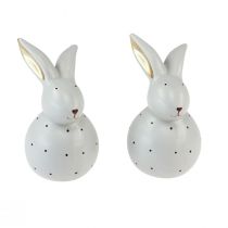 položky Velikonoční zajíček dekorativní figurky králíci s tečkovaným vzorem 13cm 2ks