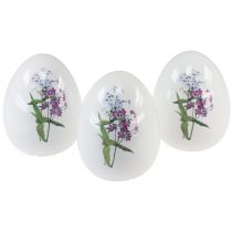 položky Keramická velikonoční dekorace na vajíčka s květinovou dekorací 12cm 3ks