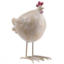 položky Dekorativní kuře velikonoční dekorace postava slepice béžová červená 11×8×15,5cm