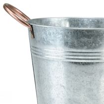 položky Květináč kbelík s uchy kovová dekorace Ø19cm V17cm