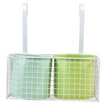 položky Květináč závěsný kovový zelený balkonová dekorace L22cm H23,5cm