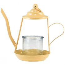 položky Stojan na čajovou svíčku skleněná lucerna konvice na čaj oranžová Ø13cm 22cm