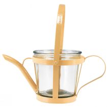 položky Lucerna skleněná dekorativní konev kovová oranžová Ø14cm H13cm