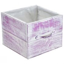 položky Zásuvka na rostliny s rukojetí růžové bílé dřevo 12/15 cm sada 2 ks