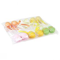 položky Velikonoční vajíčka ozdobné zátky na květiny ozdobné zátky barevné 6cm 12 ks