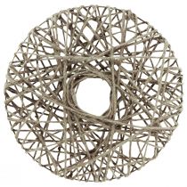položky Ozdobný prstenový věnec potažený kovovým přírodním vláknem letní dekorace Ø30cm