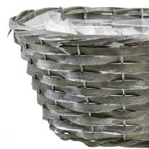 položky Košík na rostliny tkaný košík oválný šedý 50/43/37 cm sada 3 ks