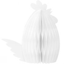 položky Dekorativní papírová dekorace kuřecí voštinová figurka bílá 28,5x15,5x30cm
