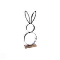položky Velikonoční dekorace zajíčka kovová černá stříbrná Velikonoční figurka 11×31cm