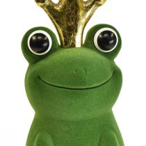 položky Ozdobná žába, žabí princ, jarní dekorace, žába se zlatou korunkou zelená 40,5cm
