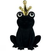 položky Ozdobná žába, žabí princ, jarní dekorace, žába se zlatou korunkou černá 40,5cm