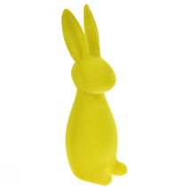 Dekorace velikonočního zajíčka žlutozelený stojící semiš 15×15,5×47cm