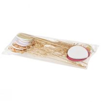 položky Velikonoční ozdoba na vajíčka, květinová zátka Velikonoční dřevo, velikonoční zátka 31,5cm 12ks