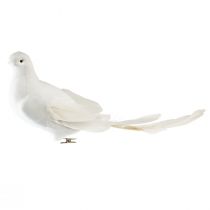 Svatební dekorace holubice bílé svatební holubice s klipem 31,5cm