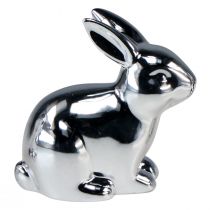 položky Velikonoční zajíčci keramický sedací kovový vzhled stříbrný 5,5cm 6ks