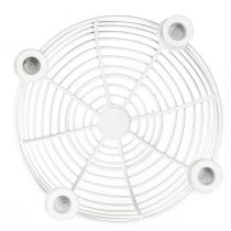 položky Svícen v bílé dekorativní kovové misce Ø14cm V7cm