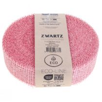 položky Jutová páska, síťová páska, stolní páska, dekorační páska, juta, světle růžová, 5 cm, 40 m