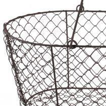 položky Drátěný koš síťovaný koš kovový koš nerez rukojeť dřevo L30cm