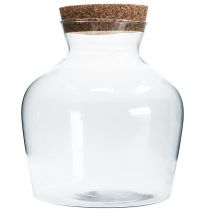 Dekorativní sklenice s korkem Dekorativní váza s víkem V25cm Ø24cm