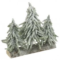 Mini vánoční stromeček trio na špalku vánoční dekorace 28cm