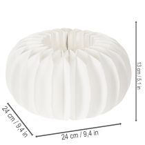 položky Papírový kroužek s voštinovou dýní, kulatý, velký, na sušené květiny a podzimní dekoraci 24cm, 4 ks