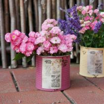 položky Dekorativní plechová krabička, styl shabby chic, kovová, Ø11cm V10,5cm, různé barvy