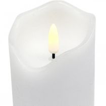 LED svíčka s časovačem z pravého vosku bílá sloupová svíčka H17cm
