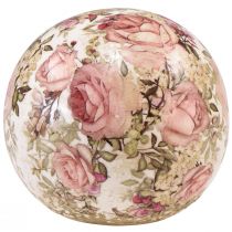 položky Keramická koule s motivem růže keramická dekorativní kamenina 12cm