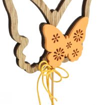 Květinová zátka motýl dekorativní zátka dřevěná 8,5x7cm 12 kusů